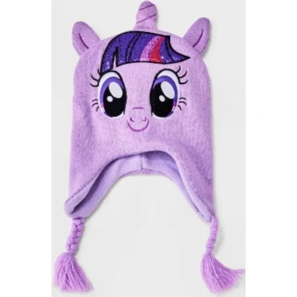 My Little Pony Twilight Sparkle Hat Beanie Purple‎ Sparkle Sequin Ears Cute